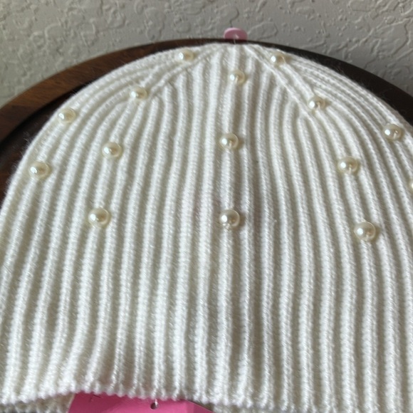 Kate Spade: French Cream Faux Pearl Beanie Hat- winter-one size - Picture 13 of 16